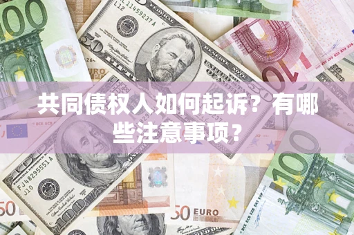 北京共同债权人如何起诉？有哪些注意事项？